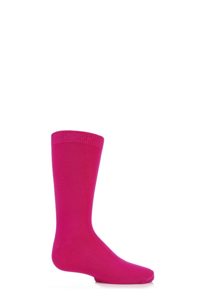 Cotton Crew Socks for Women Pink 3 Pairs Smooth Toe Seam Socks