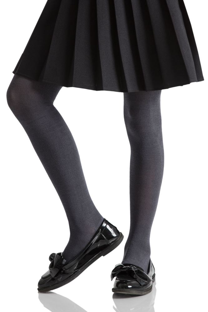 Girls 1 Pair SockShop Plain Bamboo Tights with Smooth Toe Seams