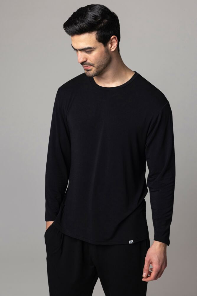 Mens 1 Pack Lazy Panda Bamboo Loungewear Selection Long Sleeved Top