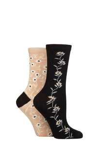 Ladies 2 Pair Charnos Floral Bamboo Socks