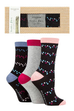 Load image into Gallery viewer, Ladies 3 Pair Glenmuir Patterned and Plain Gift Boxed Bamboo Socks