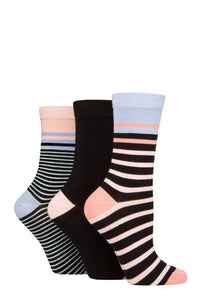 Ladies 3 Pair Glenmuir Patterned Bamboo Socks