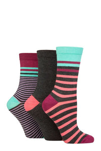 Ladies 3 Pair Glenmuir Patterned Bamboo Socks