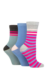 Ladies 3 Pair Glenmuir Patterned Bamboo Socks