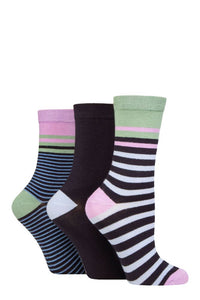 Ladies 3 Pair Glenmuir Patterned Bamboo Socks