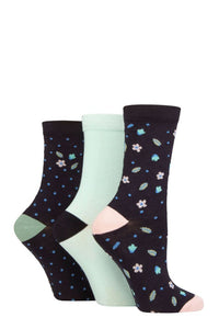 Ladies 3 Pair Glenmuir Patterned Bamboo Socks