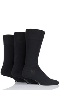 Mens 3 Pair Glenmuir Plain Comfort Cuff Socks