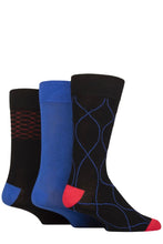 Load image into Gallery viewer, Mens 3 Pair Glenmuir Gift Tagged Patterned Bamboo Socks