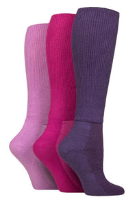 Mens and Ladies 3 Pair Iomi Footnurse Cushion Foot Bamboo Diabetic Knee High Socks