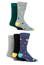 Load image into Gallery viewer, Mens 5 Pair SOCKSHOP Wildfeet Bamboo Spots and Stripes Socks