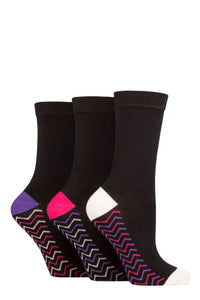 Ladies 3 Pair SOCKSHOP Wildfeet Patterned Bamboo Socks