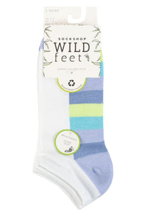 Ladies 5 Pair SOCKSHOP Wildfeet Patterned Bamboo Trainer Socks