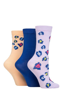 Ladies 3 Pair SOCKSHOP Wildfeet Patterned Bamboo Socks