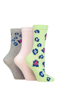 Ladies 3 Pair SOCKSHOP Wildfeet Patterned Bamboo Socks