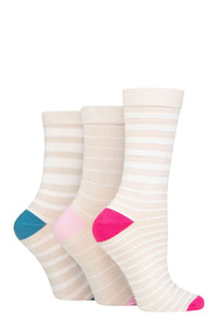 Ladies 3 Pair SOCKSHOP Wildfeet Patterned Bamboo Socks