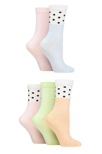 Ladies 5 Pair SOCKSHOP Wildfeet Patterned Bamboo Socks