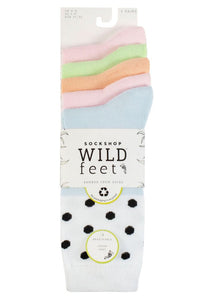 Ladies 5 Pair SOCKSHOP Wildfeet Patterned Bamboo Socks