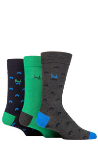 Mens 3 Pair Pringle Patterned Bamboo Socks