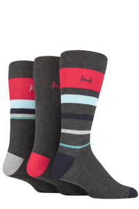 Mens 3 Pair Pringle Patterned Bamboo Socks