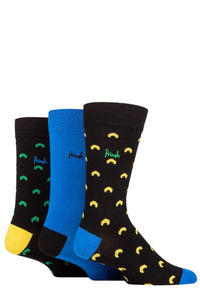 Mens 3 Pair Pringle Patterned Bamboo Socks