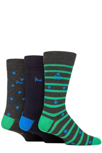 Mens 3 Pair Pringle Patterned Bamboo Socks