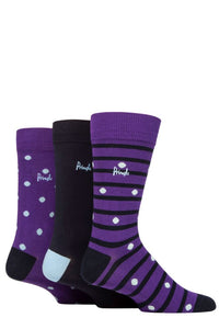 Mens 3 Pair Pringle Patterned Bamboo Socks