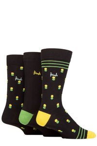 Mens 3 Pair Pringle Patterned Bamboo Socks