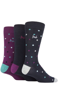 Mens 3 Pair Pringle Patterned Bamboo Socks