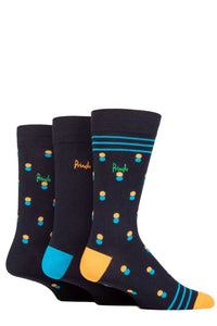 Mens 3 Pair Pringle Patterned Bamboo Socks