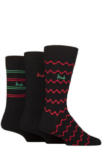 Mens 3 Pair Pringle Patterned Bamboo Socks