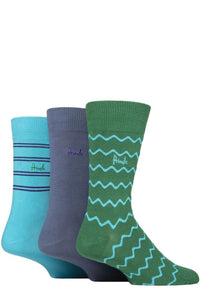 Mens 3 Pair Pringle Patterned Bamboo Socks