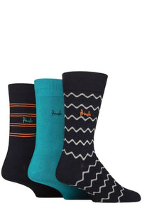 Mens 3 Pair Pringle Patterned Bamboo Socks