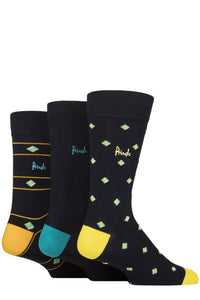 Mens 3 Pair Pringle Patterned Bamboo Socks