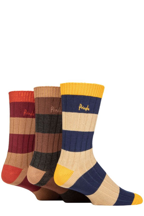 Mens 3 Pair Pringle Bamboo Leisure Socks