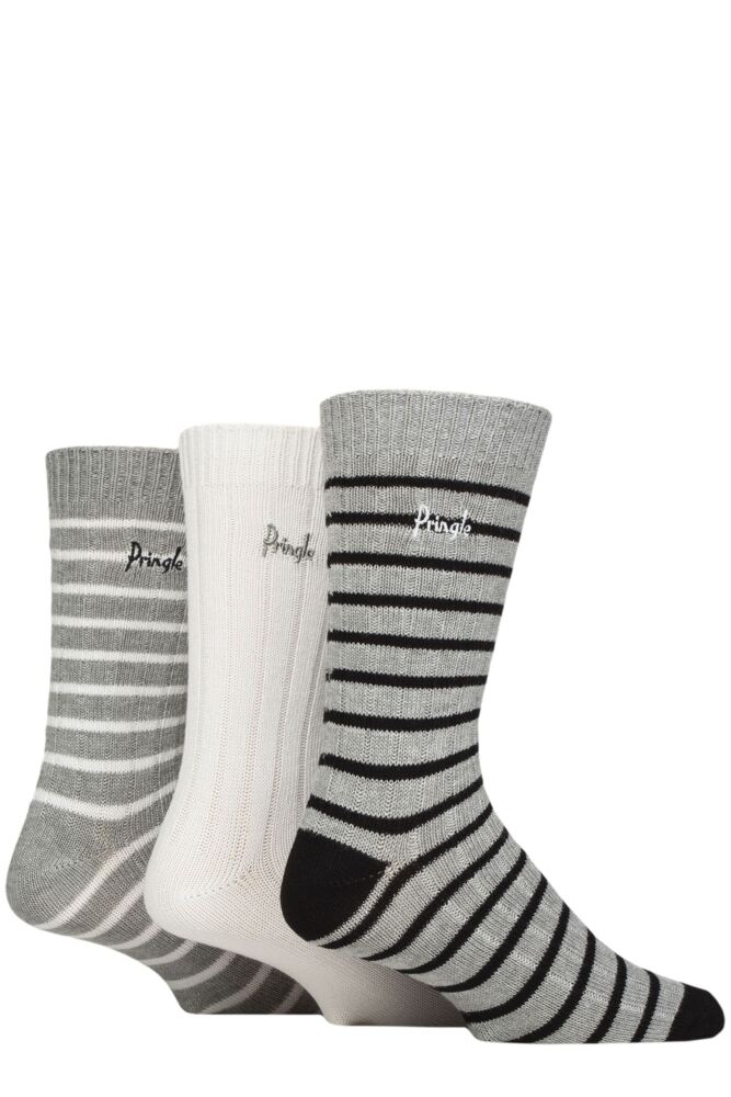 Mens 3 Pair Pringle Bamboo Leisure Socks