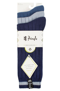 Mens 3 Pair Pringle Bamboo Leisure Socks