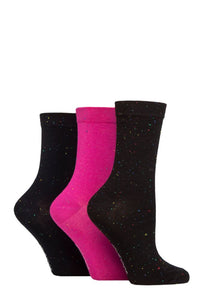 Ladies 3 Pair SOCKSHOP Speckled Bamboo Socks