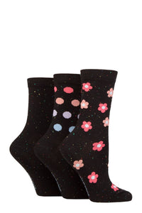 Ladies 3 Pair SOCKSHOP Speckled Bamboo Socks