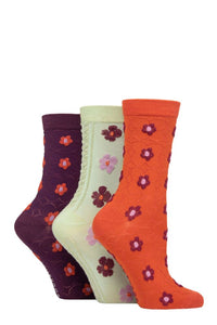 Ladies 3 Pair SOCKSHOP Patterned Pelerine Bamboo Socks