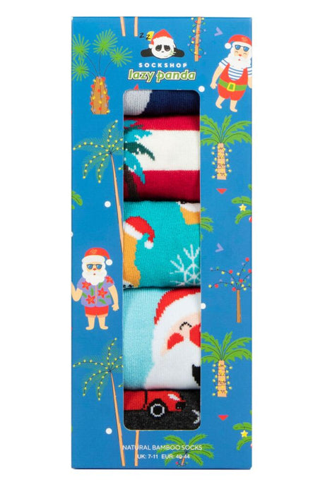 Mens 5 Pair SOCKSHOP Lazy Panda Christmas Gift Boxed Bamboo Socks