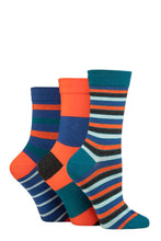Load image into Gallery viewer, Ladies 3 Pair SOCKSHOP Gentle Bamboo Socks with Smooth Toe Seams in Plains and Stripes