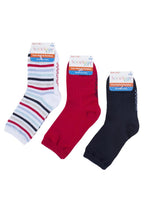 Load image into Gallery viewer, Babies and Kids 3 Pair SOCKSHOP Plain and Stripe Bamboo Socks with Smooth Toe Seams
