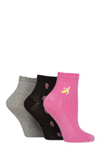 Load image into Gallery viewer, Ladies 3 Pair Elle Frill Welt Ribbed Bamboo Anklet Socks