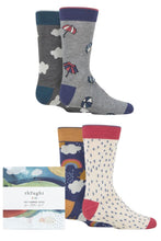 Load image into Gallery viewer, Babies and Kids 4 Pair Thought Overcast Bamboo and Organic Cotton Gift Boxed Socks