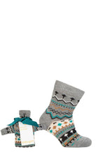 Load image into Gallery viewer, Kids 1 Pair Thought Dannie Fairisle Christmas Jumper Gift Bagged Bamboo Socks