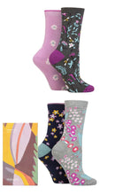 Load image into Gallery viewer, Ladies 4 Pair Thought Maeve Bamboo Floral Gift Boxed Socks