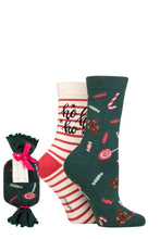 Load image into Gallery viewer, Ladies 2 Pair Thought Joya Christmas Sweets Bamboo Gift Bagged Socks