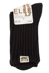 Ladies 2 Pair Elle Bamboo Slouch Sports Socks