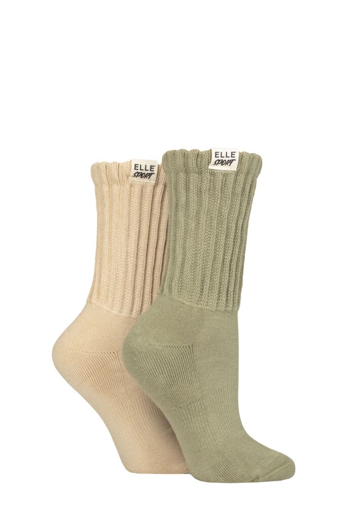 Ladies 2 Pair Elle Bamboo Slouch Sports Socks