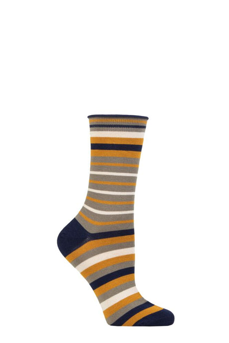 Ladies 1 Pair Thought Bamboo and Organic Cotton Striped Socks